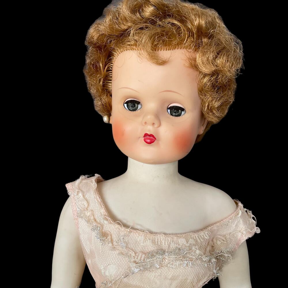 Vintage 1950s Manco Doll Bride Sleep Eyes 29” Soft Vinyl Miracle Skin TLC READ